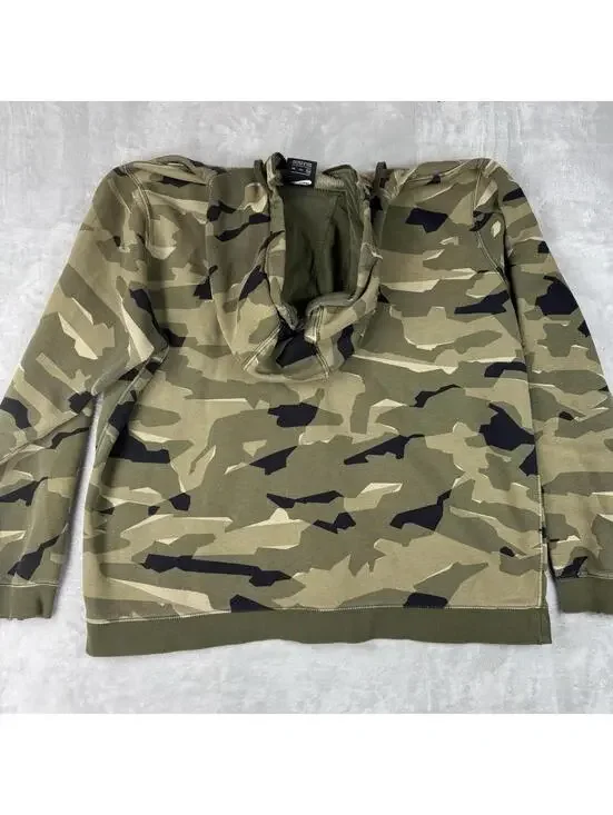 Y2K Nike Camouflage Full Zip Men Size 2XL Distressed Relax Fleece Pockets Camo - Picture 2 of 9